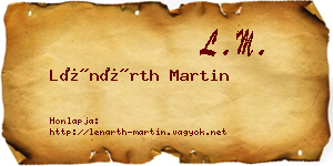 Lénárth Martin névjegykártya