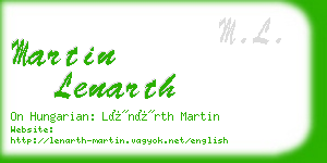 martin lenarth business card